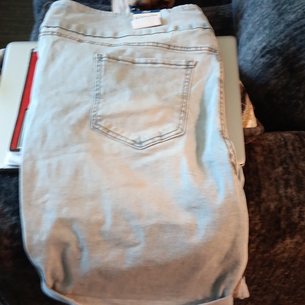 Terra & Sky high rise light wash pull on Bermuda shorts 2x - Picture 4 of 4